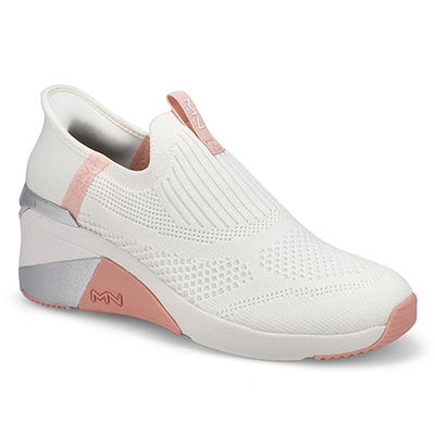 Baskets à enfiler Mark Nason A Wedge Crecent Slip-Ins, blanc/rose, femmes