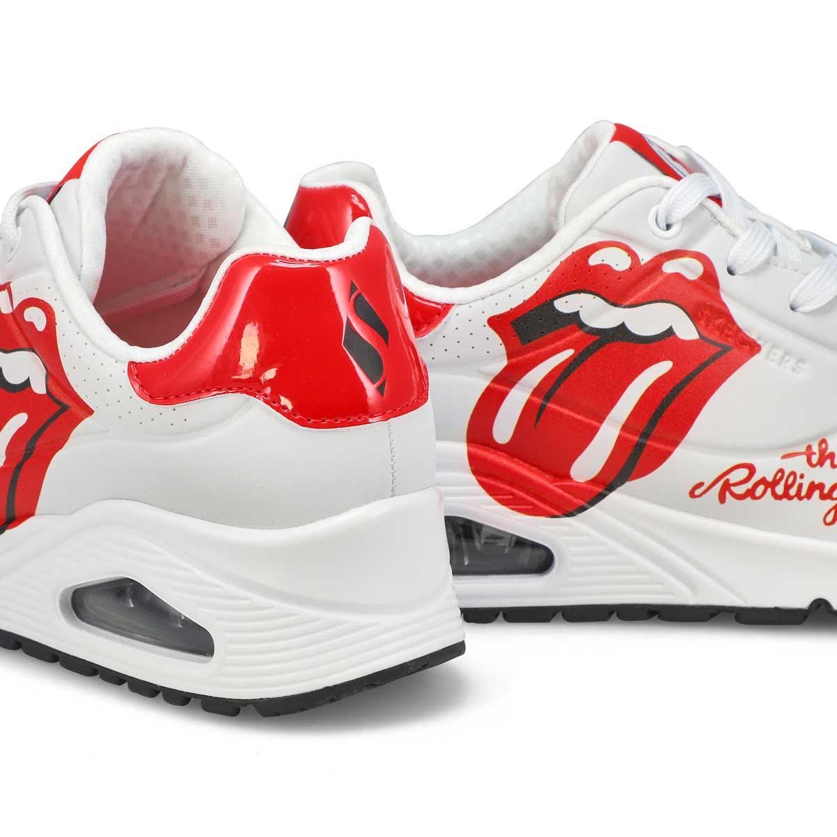 Women's  Rolling Stones Uno Lace Up Sneaker - White/Red