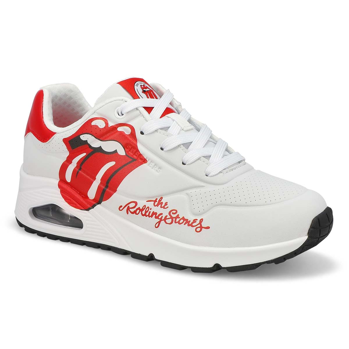 Women's  Rolling Stones Uno Lace Up Sneaker - White/Red