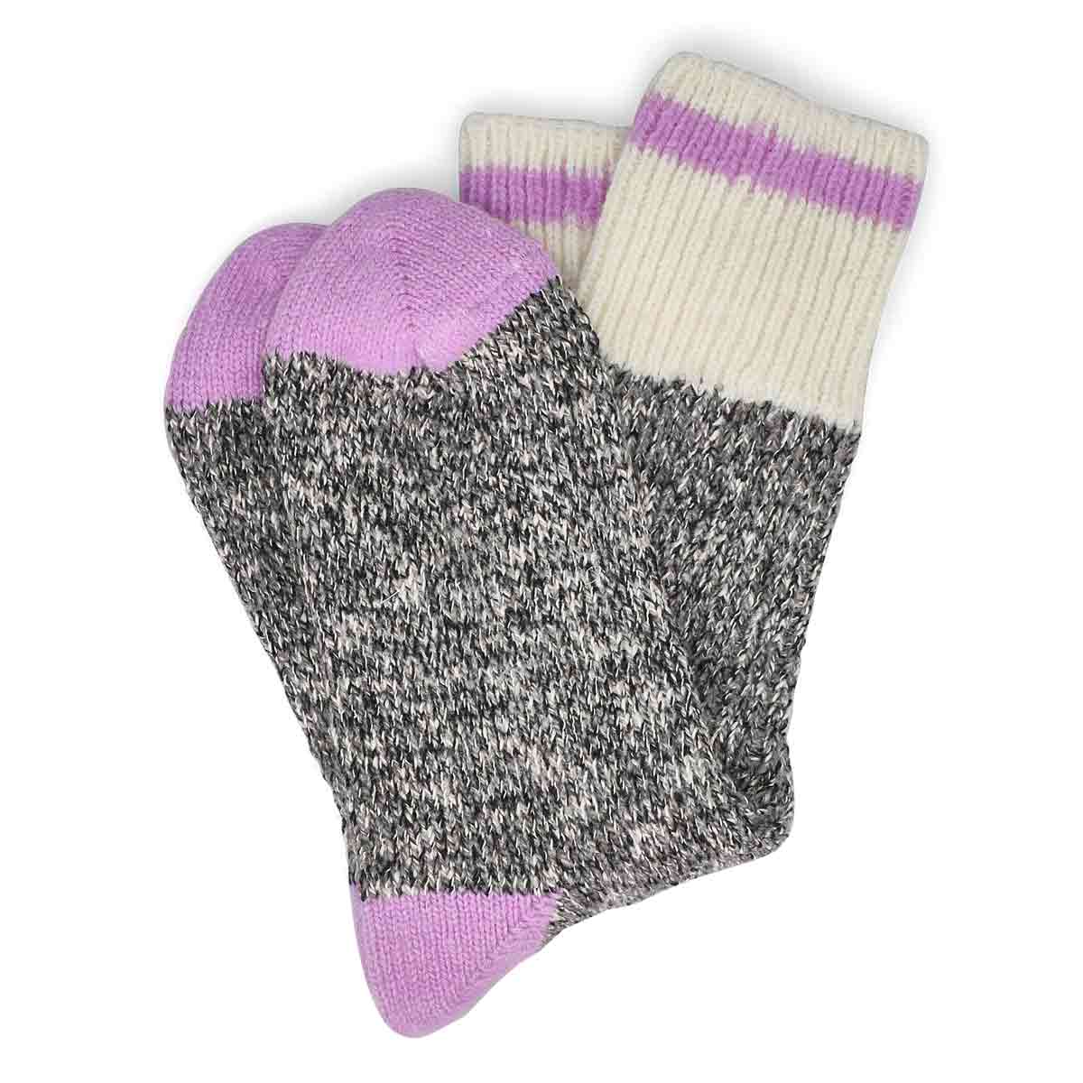 Chaussette de travail marbrée DURAY, gris/lilas, femmes