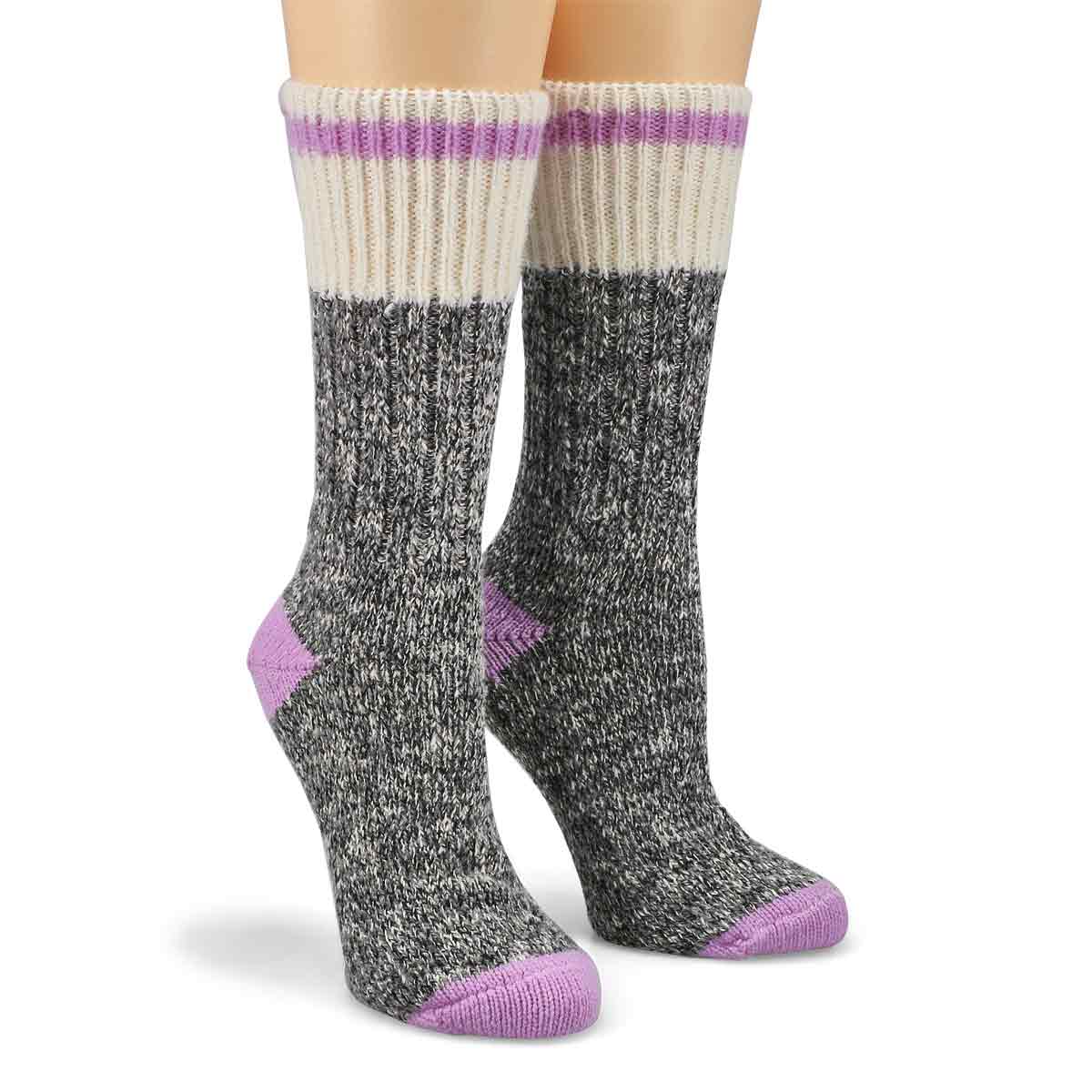 Chaussette de travail marbrée DURAY, gris/lilas, femmes