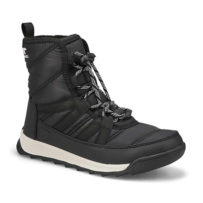 Botte imperméable à lacets Whitney II Plus, noir/sel de mer, filles