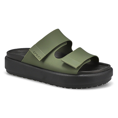 Lds Brooklyn Luxe Slide Sandal - Army Green/Black