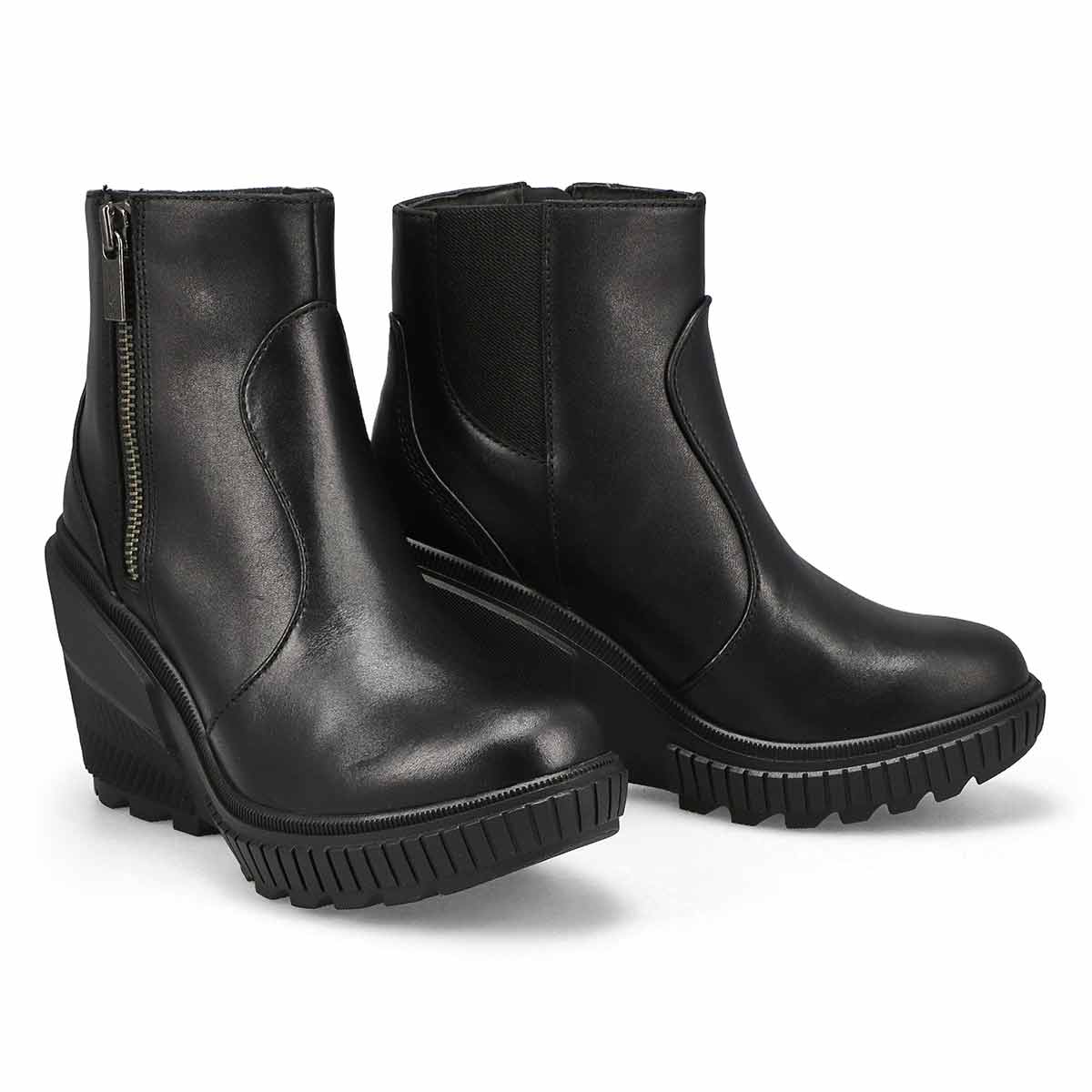 Women's ONA Ave Zip Waterproof Wedge Boot - Black/Black