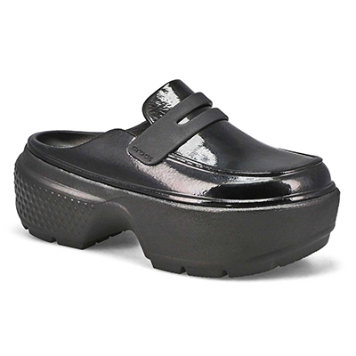 Lds Stomp High Shine EVA Platform Loafer - Black