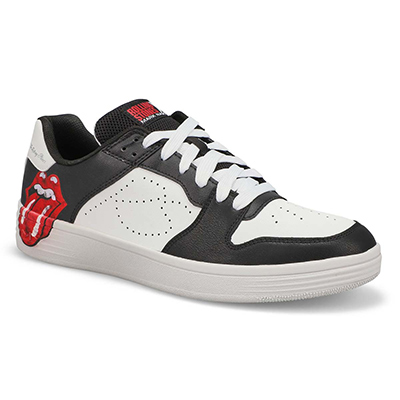 Mns Rolling Stones Palmilla Leather Lace Up Sneaker - Black/White