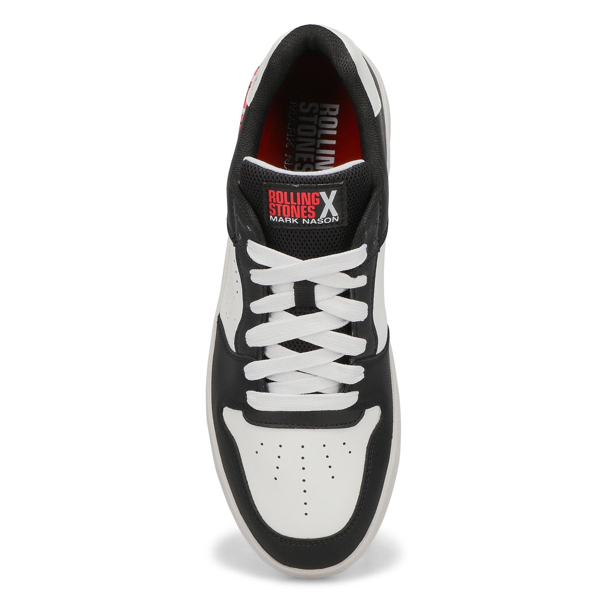 Men's Rolling Stones Palmilla Leather Lace Up Sneaker - Black/White