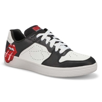 Men's Rolling Stones Palmilla Leather Lace Up Sneaker - Black/White