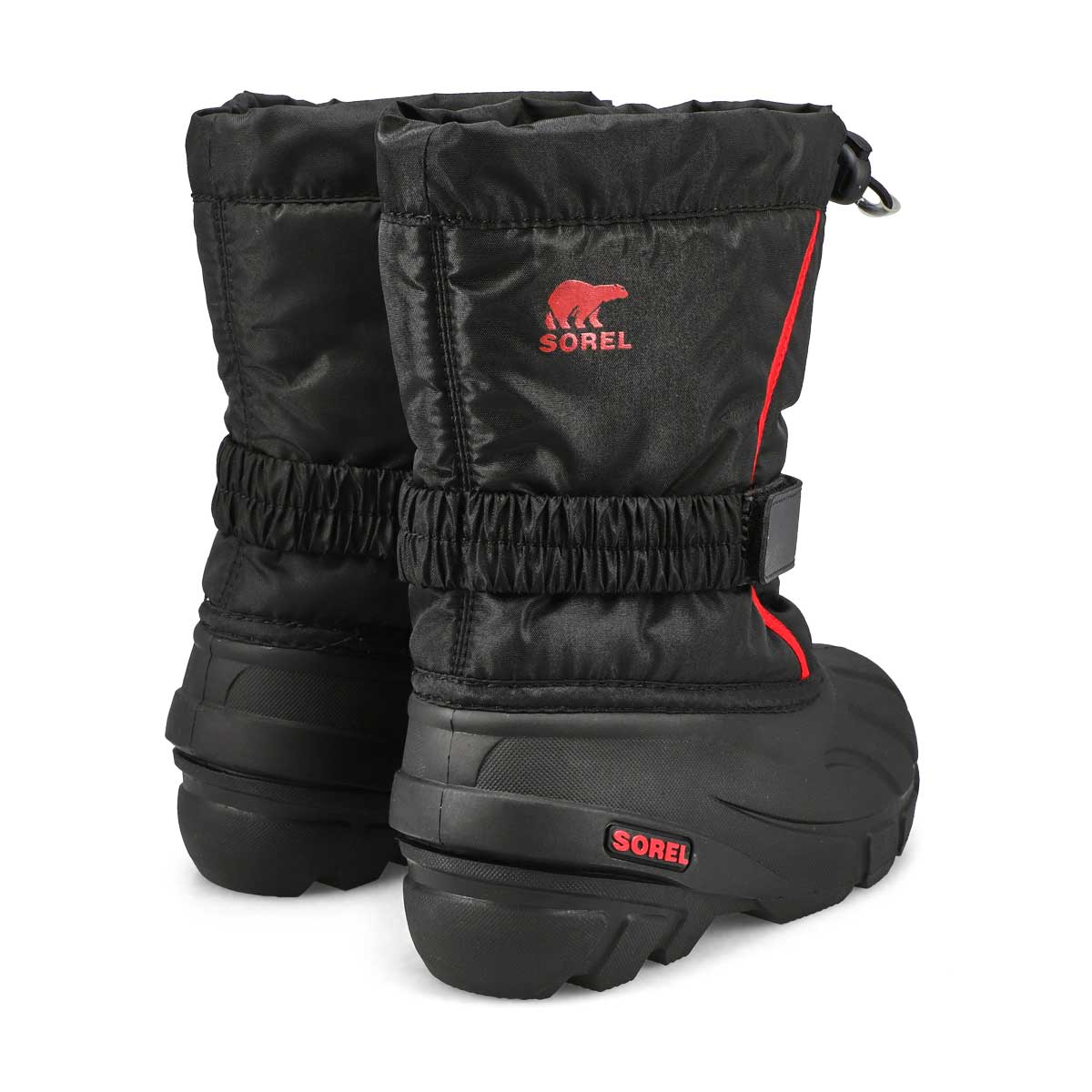 Boys'  Flurry Pull On Winter Boot - Black/Bright Red