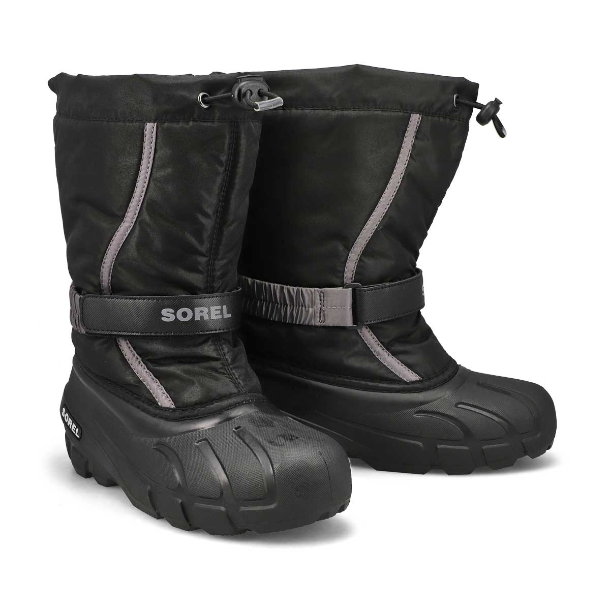 Botte d'hiver à enfiler FLURRY, noir/gris urbain, garçons