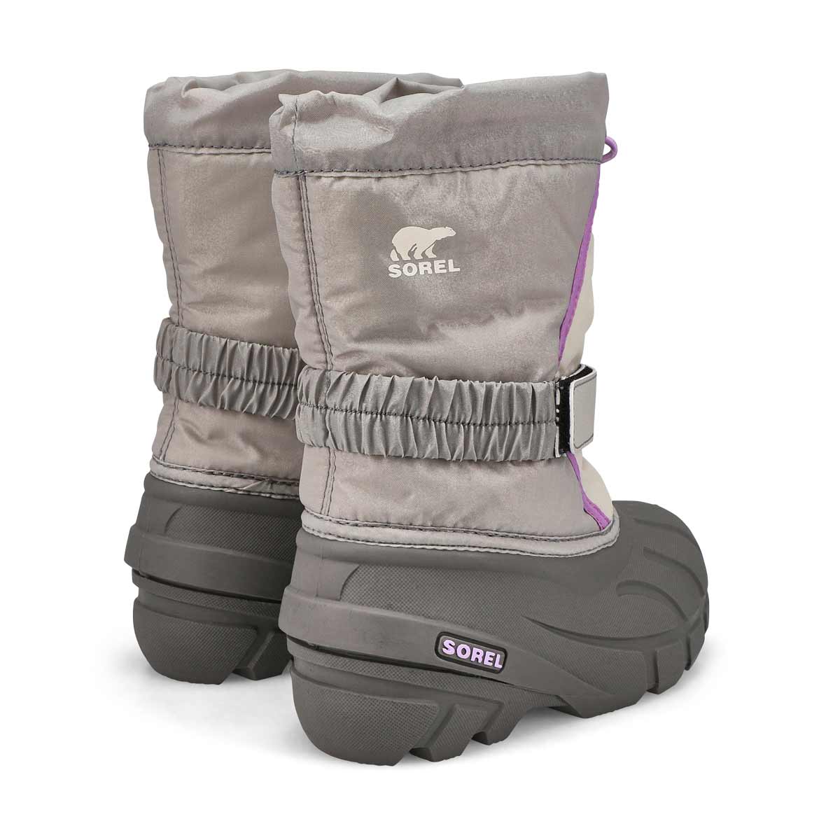 Botte d'hiver à enfiler FLURRY, tourterelle/lilas euphorique, filles