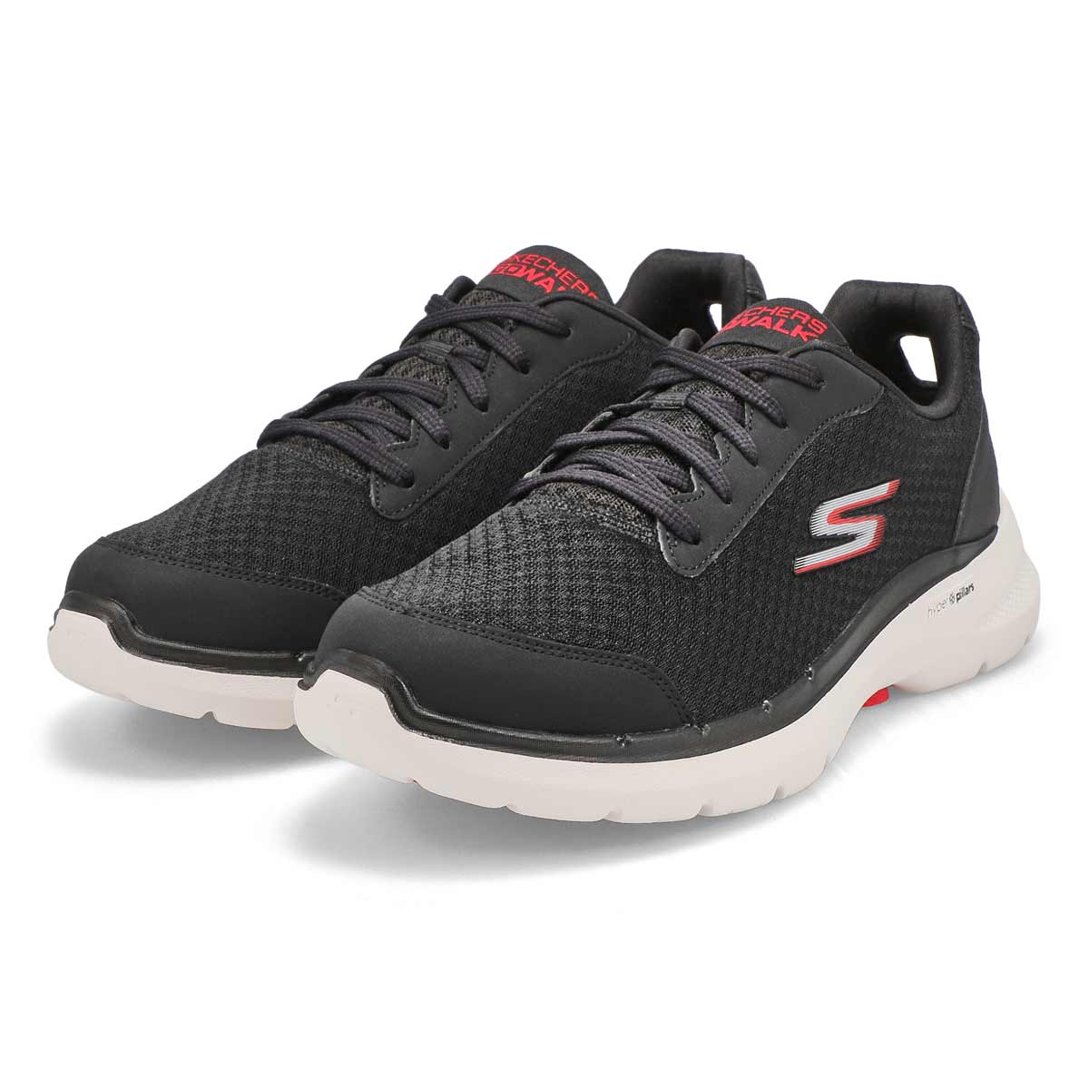 Skechers Mens' Go Walk 6 Lace Up Sneaker-Blac | SoftMoc.com