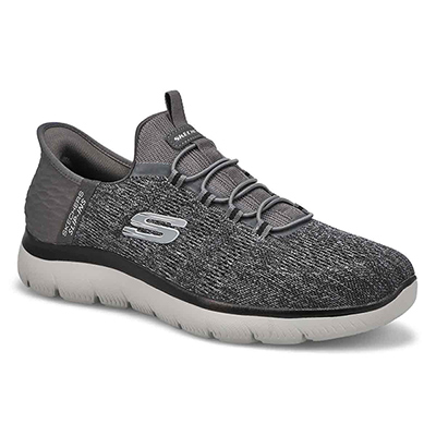 Mns Summits  Key Pace Slip-Ins Sneaker - Charcoal/Black