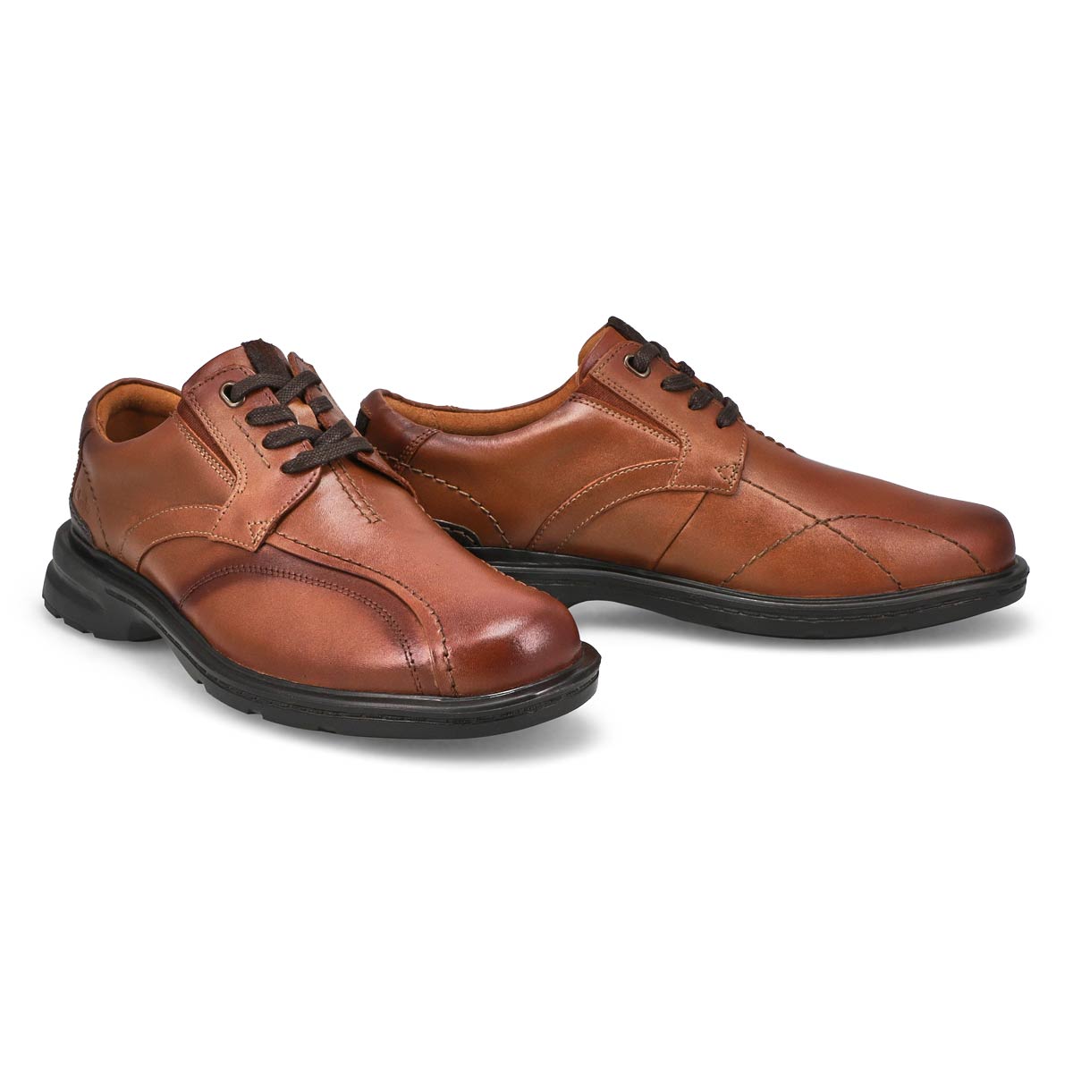 Men's Gessler Lace Up Wide Casual Oxford - Dark Tan