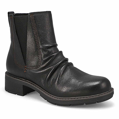 Lds Hearth Rose Ankle Boot - Black