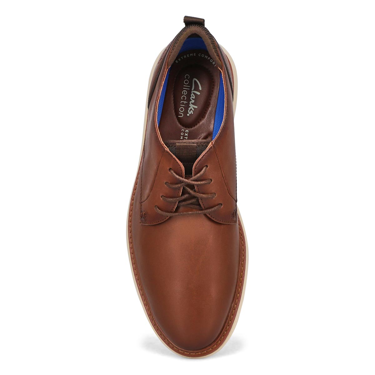 Men's Brantin Plain Wide Lace Up Oxford - Dark Tan