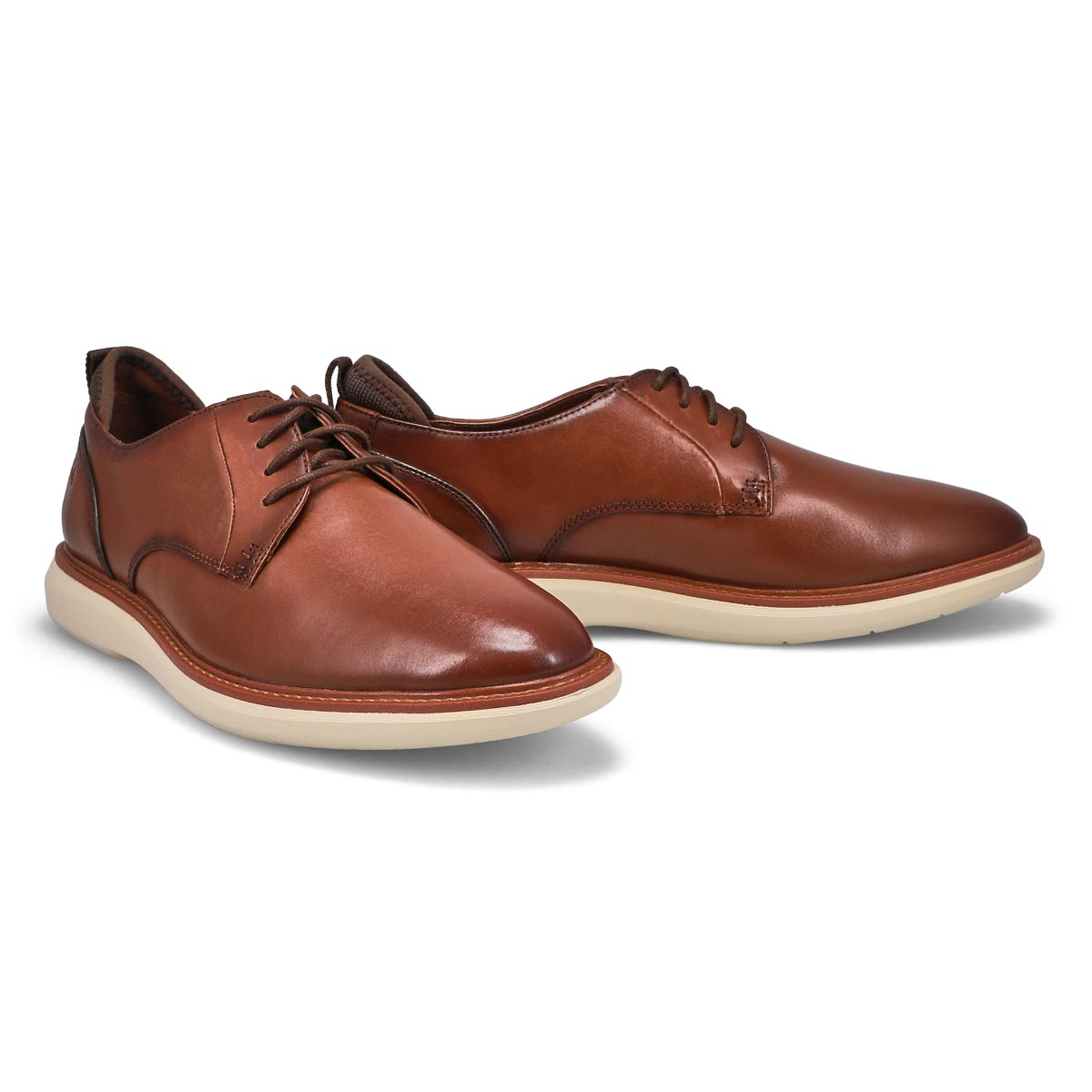 Men's Brantin Plain Wide Lace Up Oxford - Dark Tan