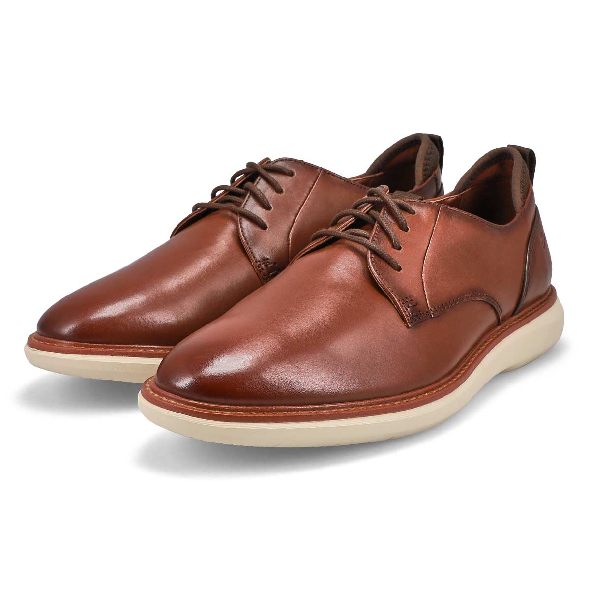 Men's Brantin Plain Wide Lace Up Oxford - Dark Tan