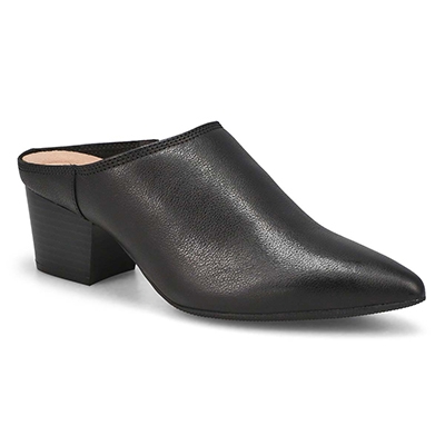 Lds Ellanie Pace Open Back Heeled Mule - Black