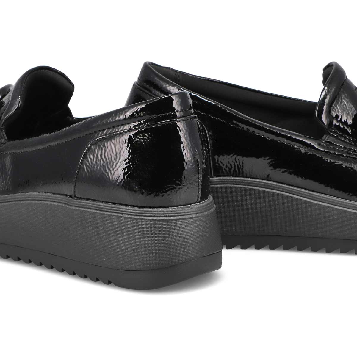 Women's Zylah May Platform Loafer - Black Crinkle Patent