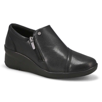 Women's Suttyn Zip Wdge Wide Casual Loafer - Black