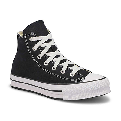 Kds Chuck Taylor All Star Eva Lift Hi Top Platform Sneaker - Black/White
