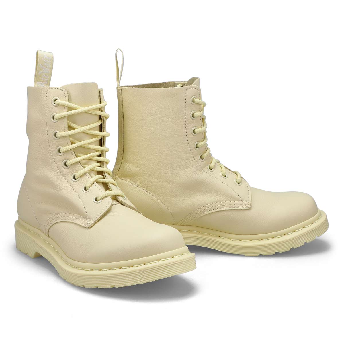 Lds 1460 Pascal Mono Soft Leather Boot - Cream/Cream