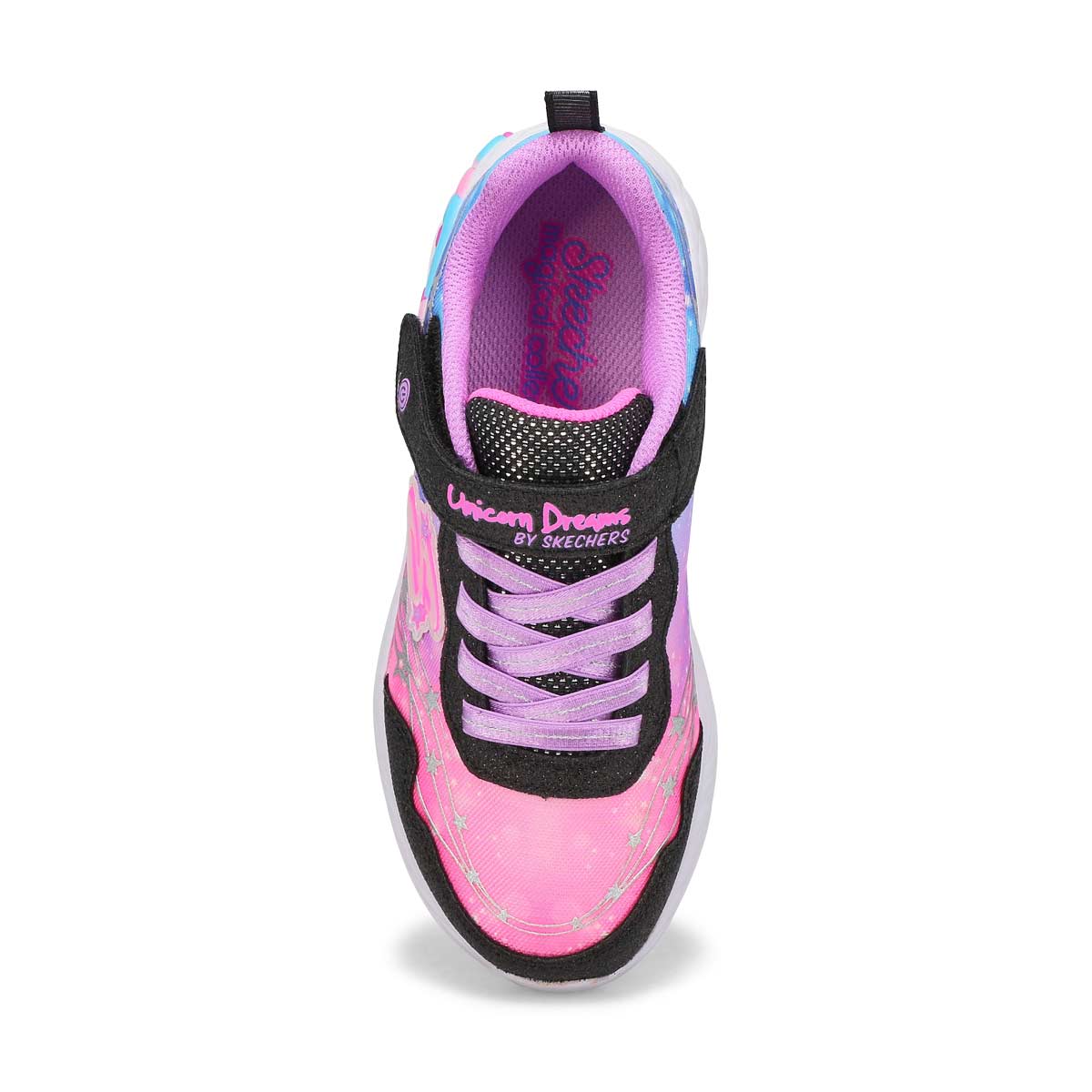 Girls'  S-Lights Unicorn Dreams Light Up Sneaker - Black/Multi