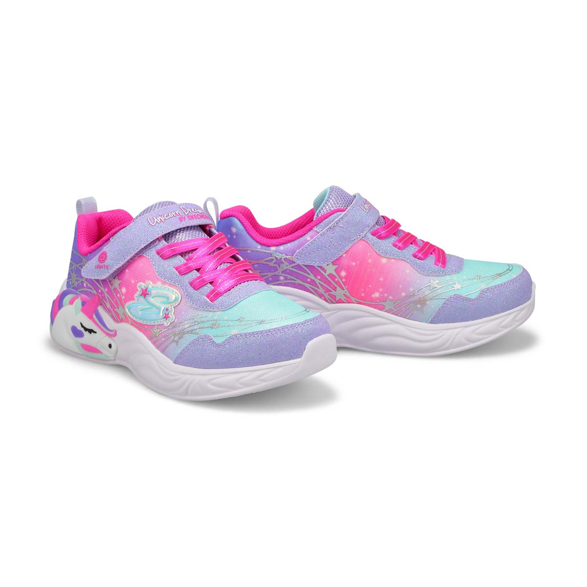 Girls' Unicorn Dreams Sneaker - Lavender/Hot Pink