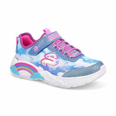 Grls Rainbow Racer Light Up Sneaker - Blue