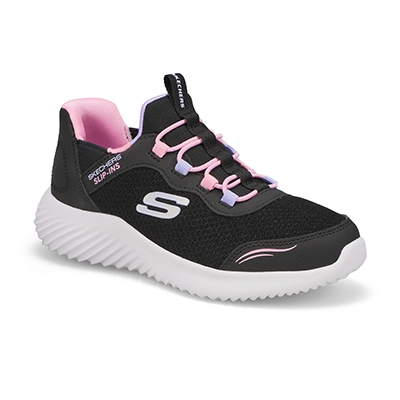 Grls Bounder Simple Cute Slip-Ins Sneaker - Black