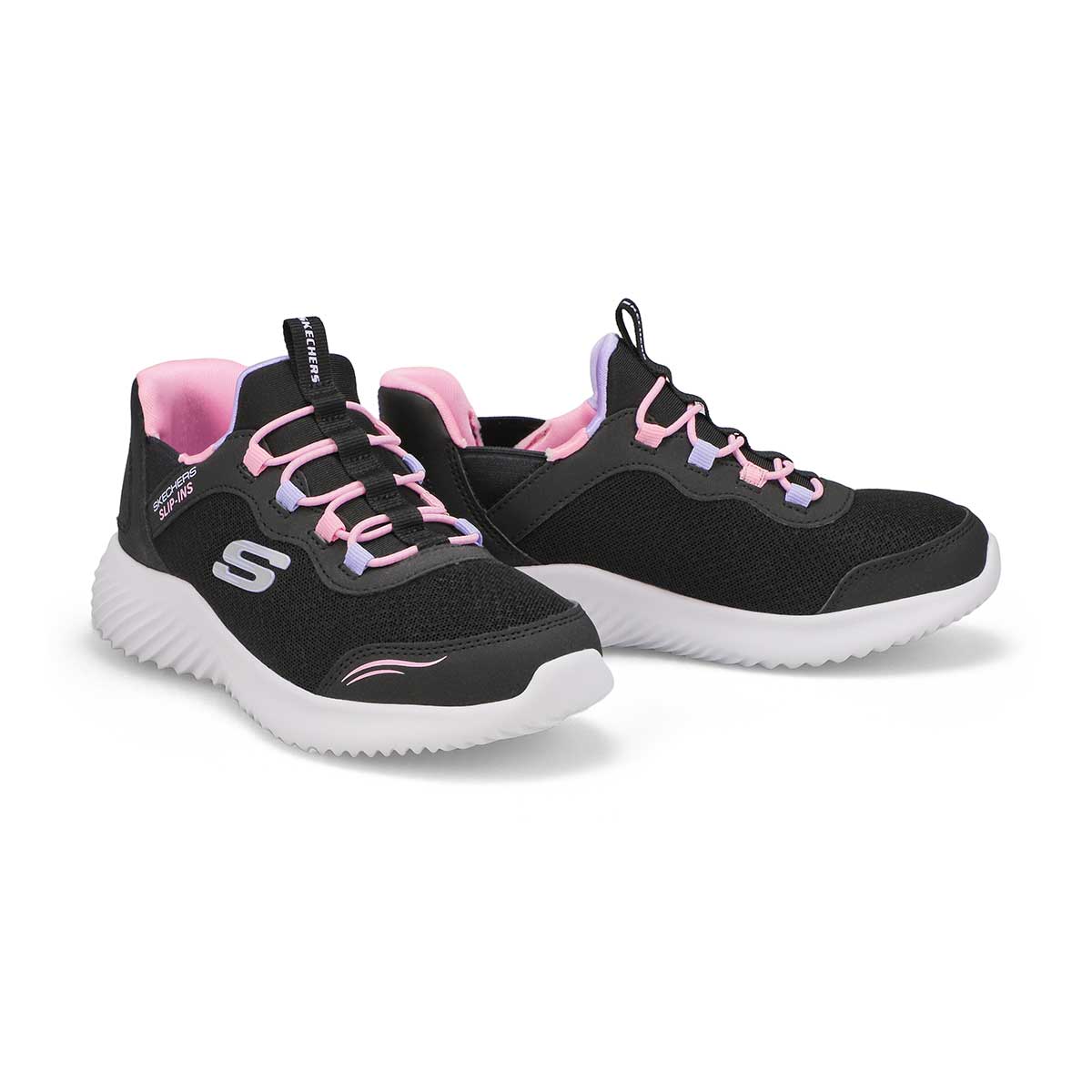 Girls'  Bounder Simple Cute Slip-Ins Sneaker - Black