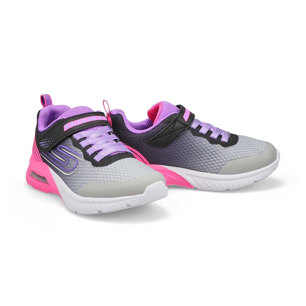 Girls' Microspec Max Plus - Echo Sprint Sneaker - Grey/Pink