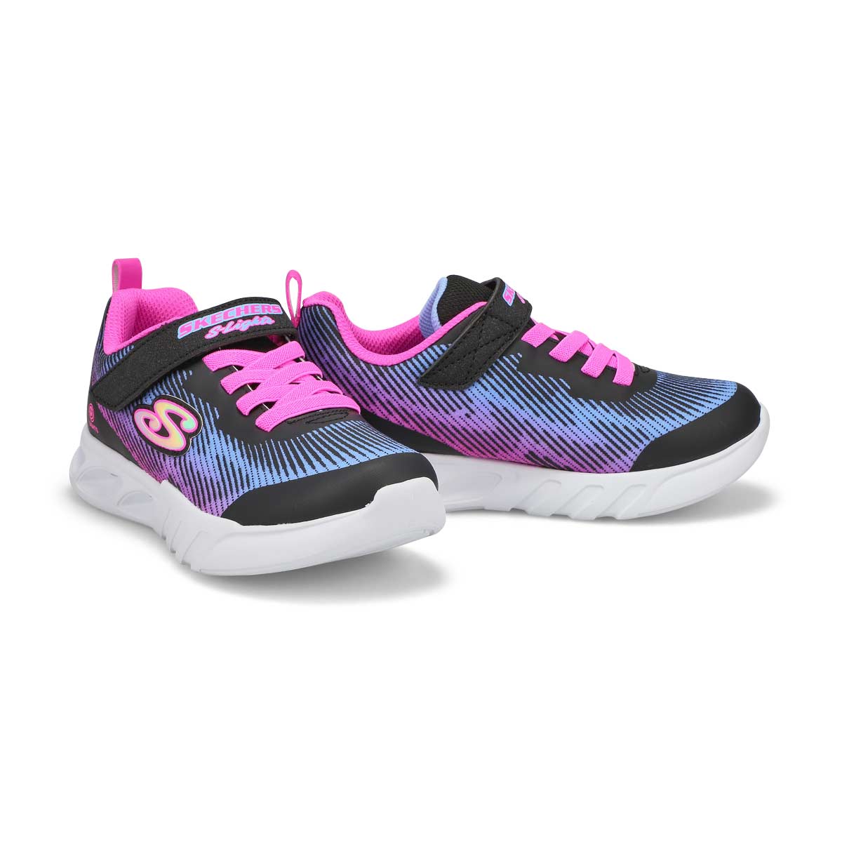 Girls'  Flicker Flash Light Up Sneaker - Black/Multi