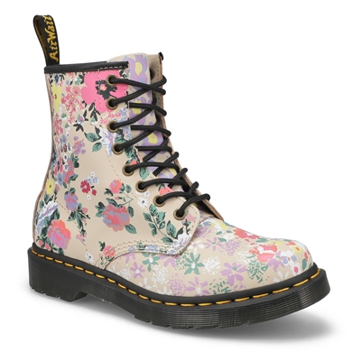 Lds 1460 Pascal Floral Mash Up 8-Eye Combat Boot - Multi