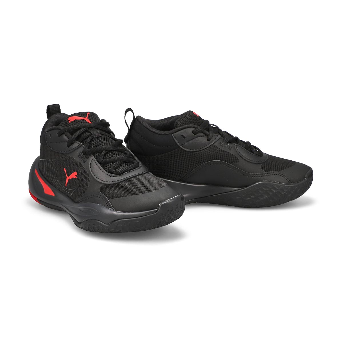 Boys'  Playmaker Pro Lace Up Sneaker - Black/Red