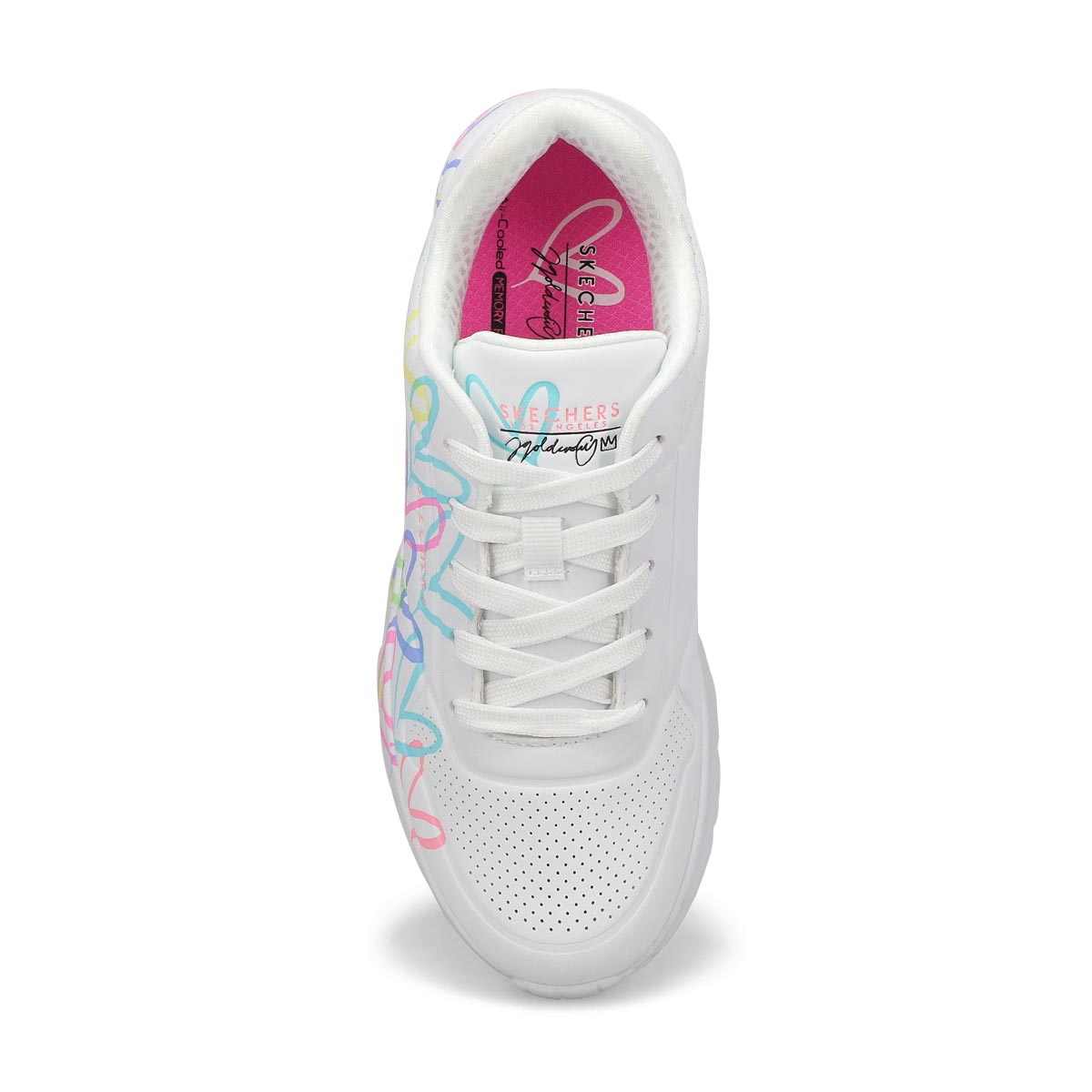 Girls'  JGoldcrown Uno Lite Lace Up Sneaker - White/Pink/Turquoise