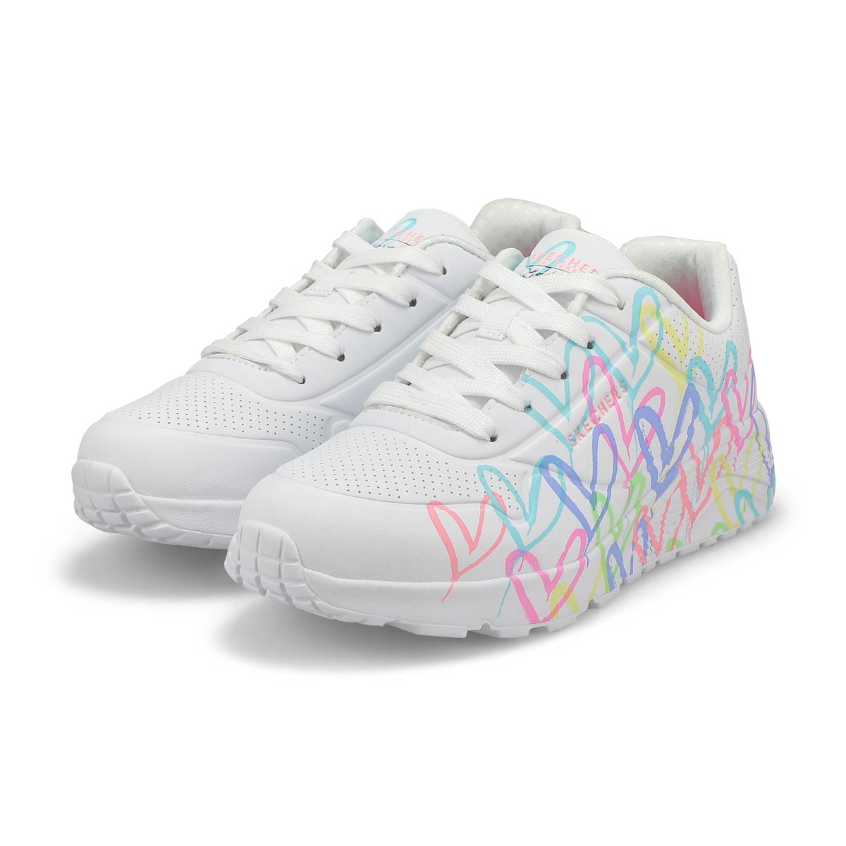 Girls'  JGoldcrown Uno Lite Lace Up Sneaker - White/Pink/Turquoise