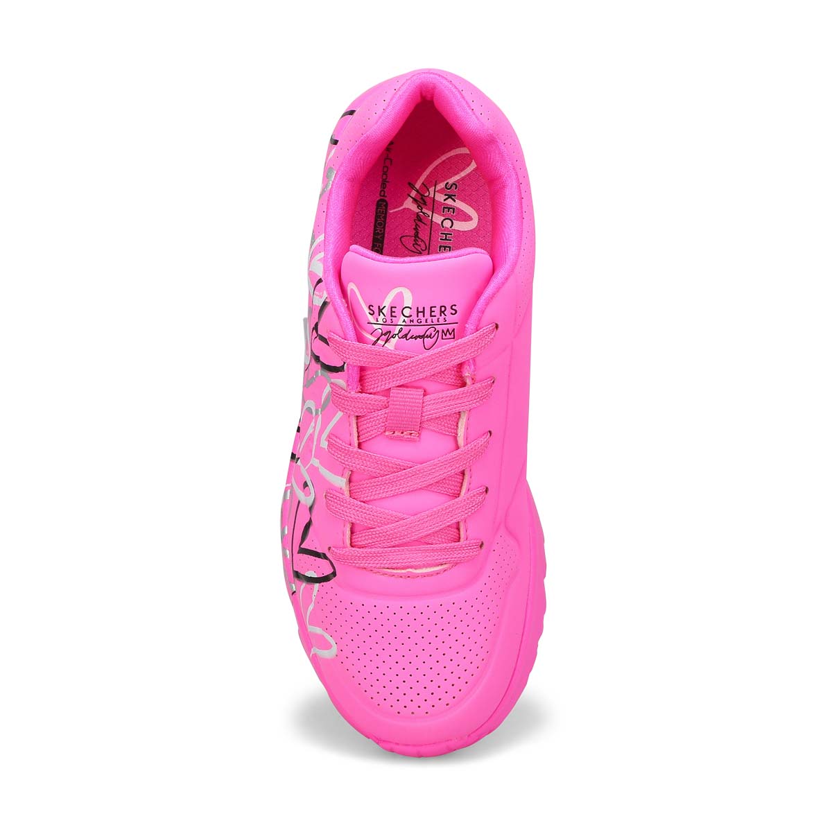Girls'  JGoldcrown Uno Lite Metallic Love Lace Up Sneaker - Hot Pink/Multi