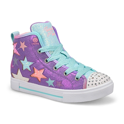 Grls Twinkle Sparks Star Glitz Hi Top Sneaker - Lavender/Multi