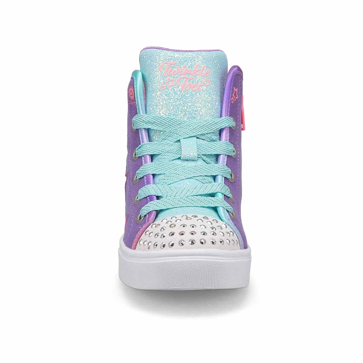 Skechers Girls' Twinkle Toes High Tops Emojis Sparkle Dust Blue/Multi Size 1