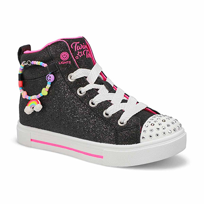 Grls Twinkle Sparks Hi-Top Light Up Sneaker - Black