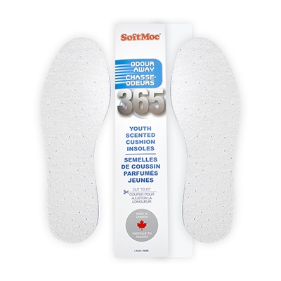 Semelles 365 Odor Away Insoles, blc, enf