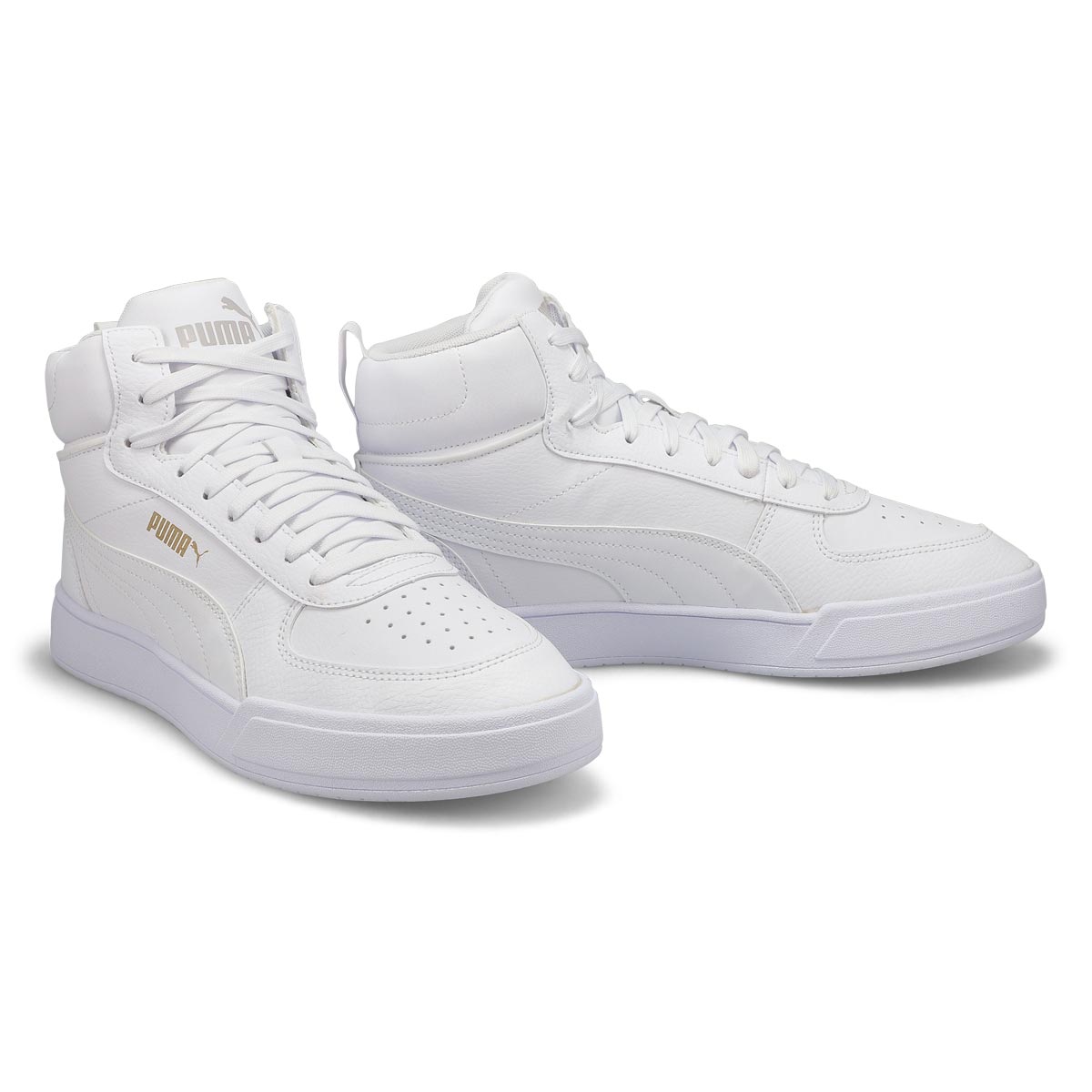Puma Men's Caven Mid Sneaker - White/Gold/Gre | SoftMoc.com