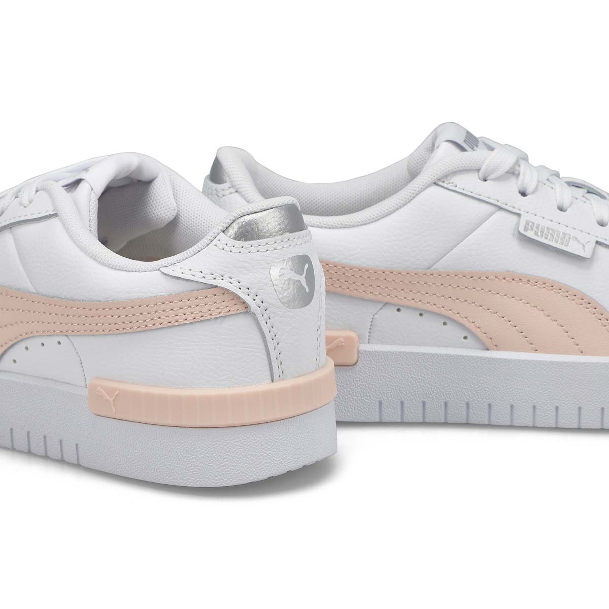 Puma Lds Jada Renew Lace Up Snkr-White/Pink | SoftMoc.com