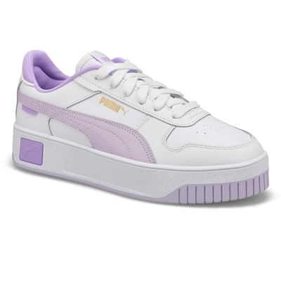 Lds Puma Carina Street Sneaker - White/Lavender/Gold