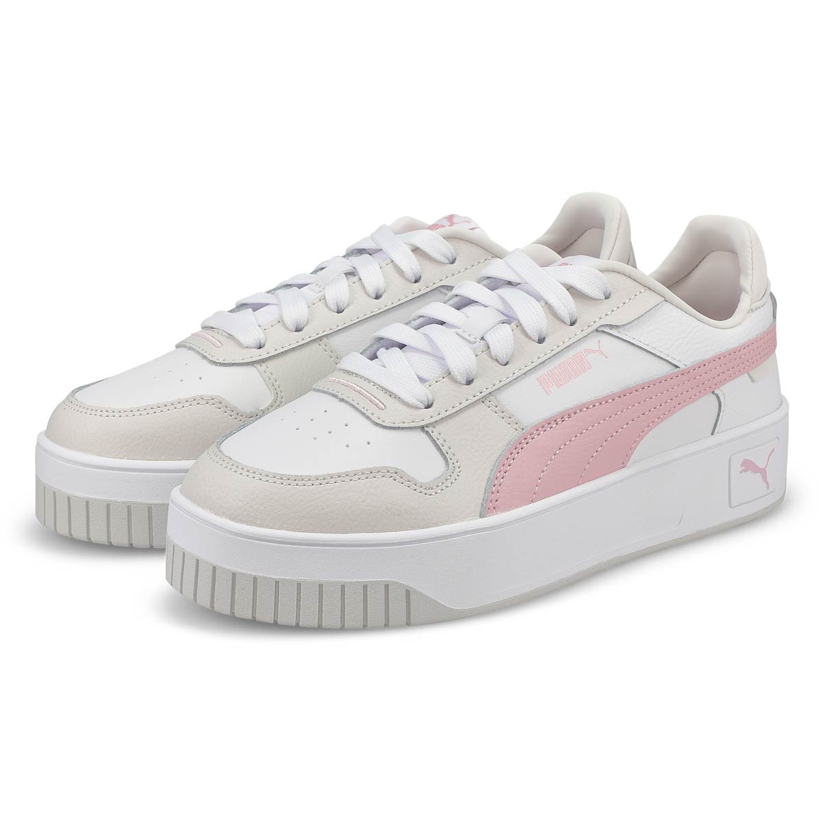 Woen's Carina Street Lace Up Sneaker - White/Grey/Pink