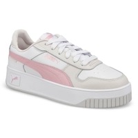 Woen's Carina Street Lace Up Sneaker - White/Grey/Pink