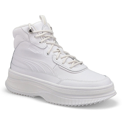 Lds Mayra High Top Sneaker - White/Silver