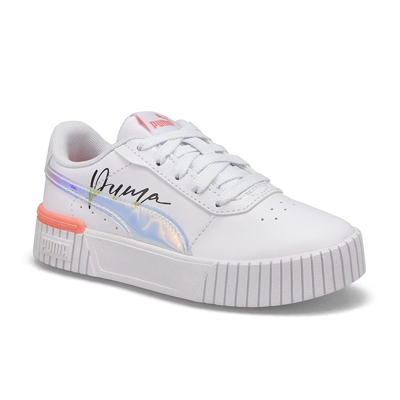 Kds Carina 2.0 Crystal Wings PS Fashion Sneaker - White/Peach/Black
